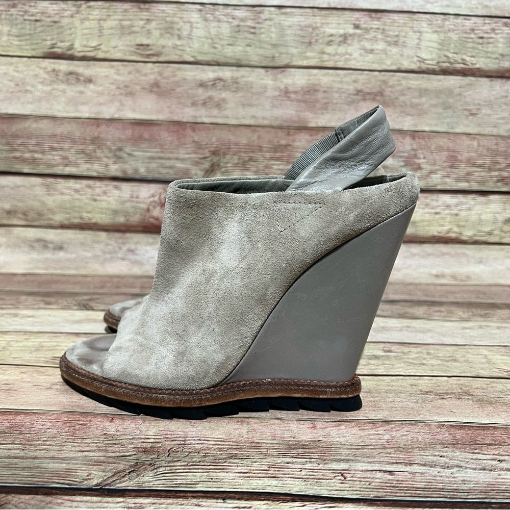 Camilla Skovgaard Brown Suede Slingback Wedge Sandals